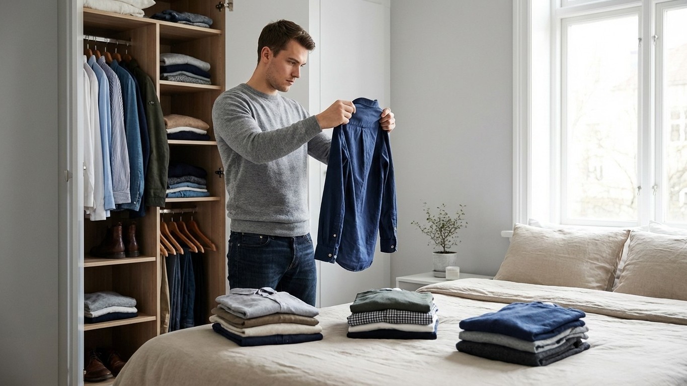 Faire le tri des vêtements homme (minimaliste) : méthode en 3 piles