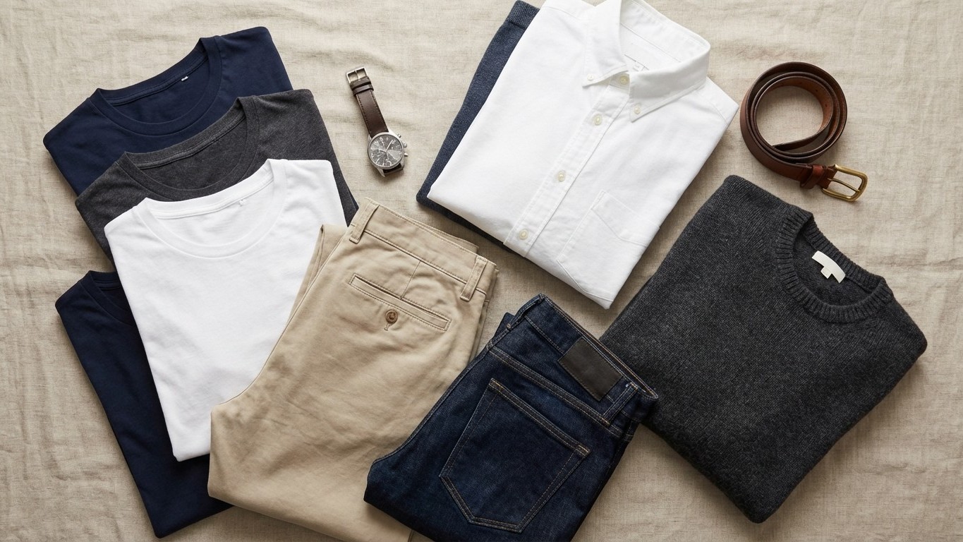 Palette de couleurs capsule wardrobe homme : harmonies, neutres et associations