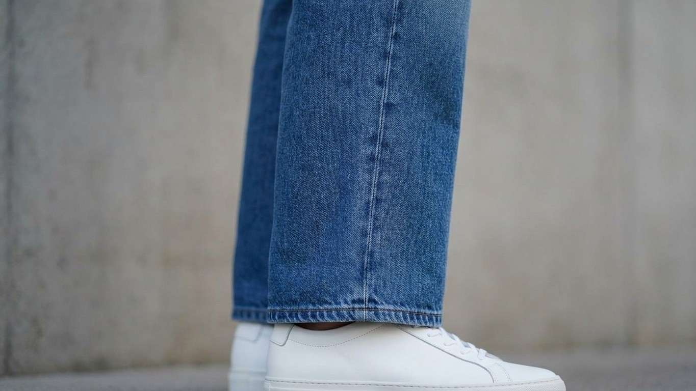 Ce pli que les stylistes traquent aux chevilles transforme un jean large en pantalon de 2010