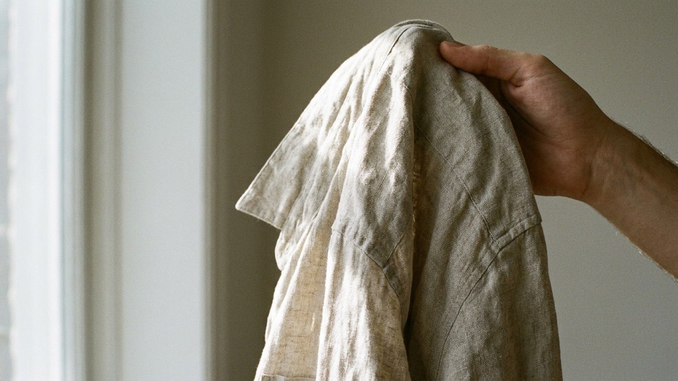 J'ai porté ma chemise en lin froissée dès la première heure : le jour où un tailleur m'a montré ce tissage gaufré, j'ai co...