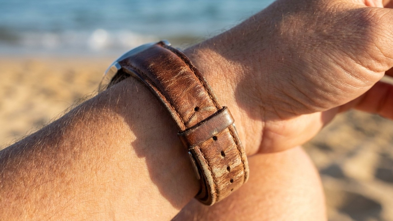 J'étalais toujours ma crème solaire jusqu'au poignet sans retirer ma montre : quand un maroquinier m'a montré l'état du br...