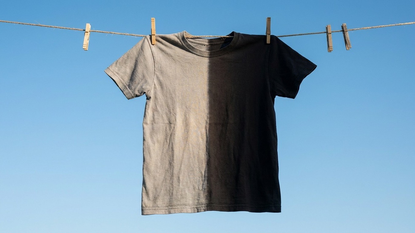 J'étendais mes t-shirts noirs en plein soleil de juillet pour sécher plus vite : au bout de quelques séchages, j'ai compri...