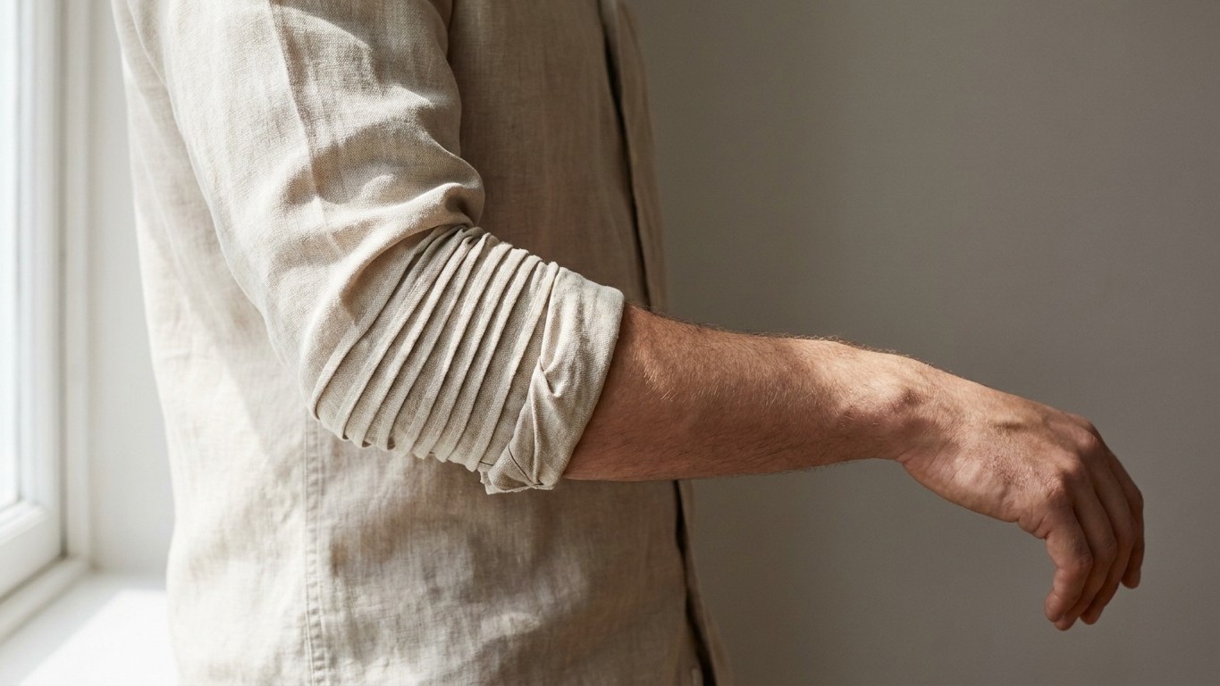 Je roulais mes manches de chemise bien serrées tout l'été : au bout d'une heure le pli glissait, jusqu'au jour où un taill...