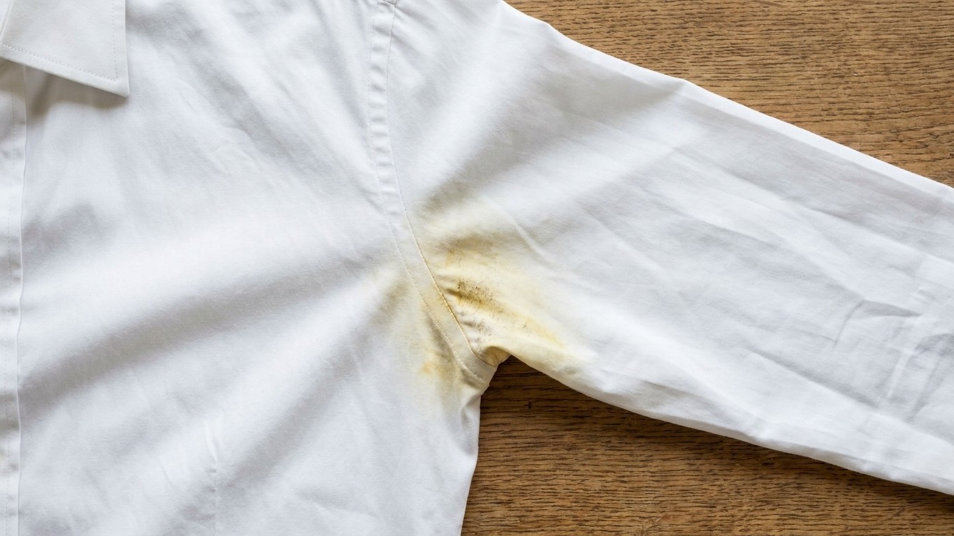 J'ai attaqué les auréoles jaunes de mes chemises blanches à la javel tout l'été juste pour les rattraper : à la sortie de ...