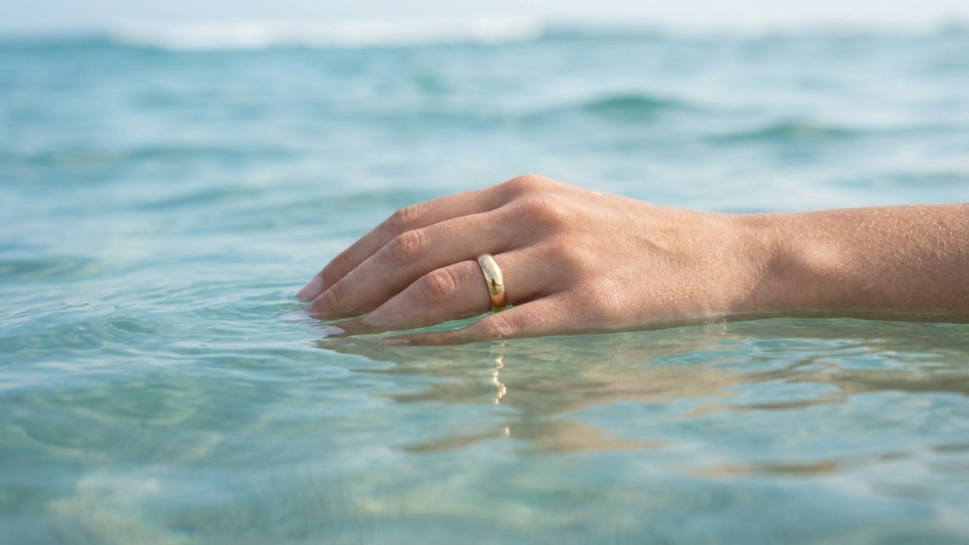 J'ai gardé mon alliance en or 18 carats à chaque baignade tout l'été juste parce que je ne la retire jamais : à la rentrée...