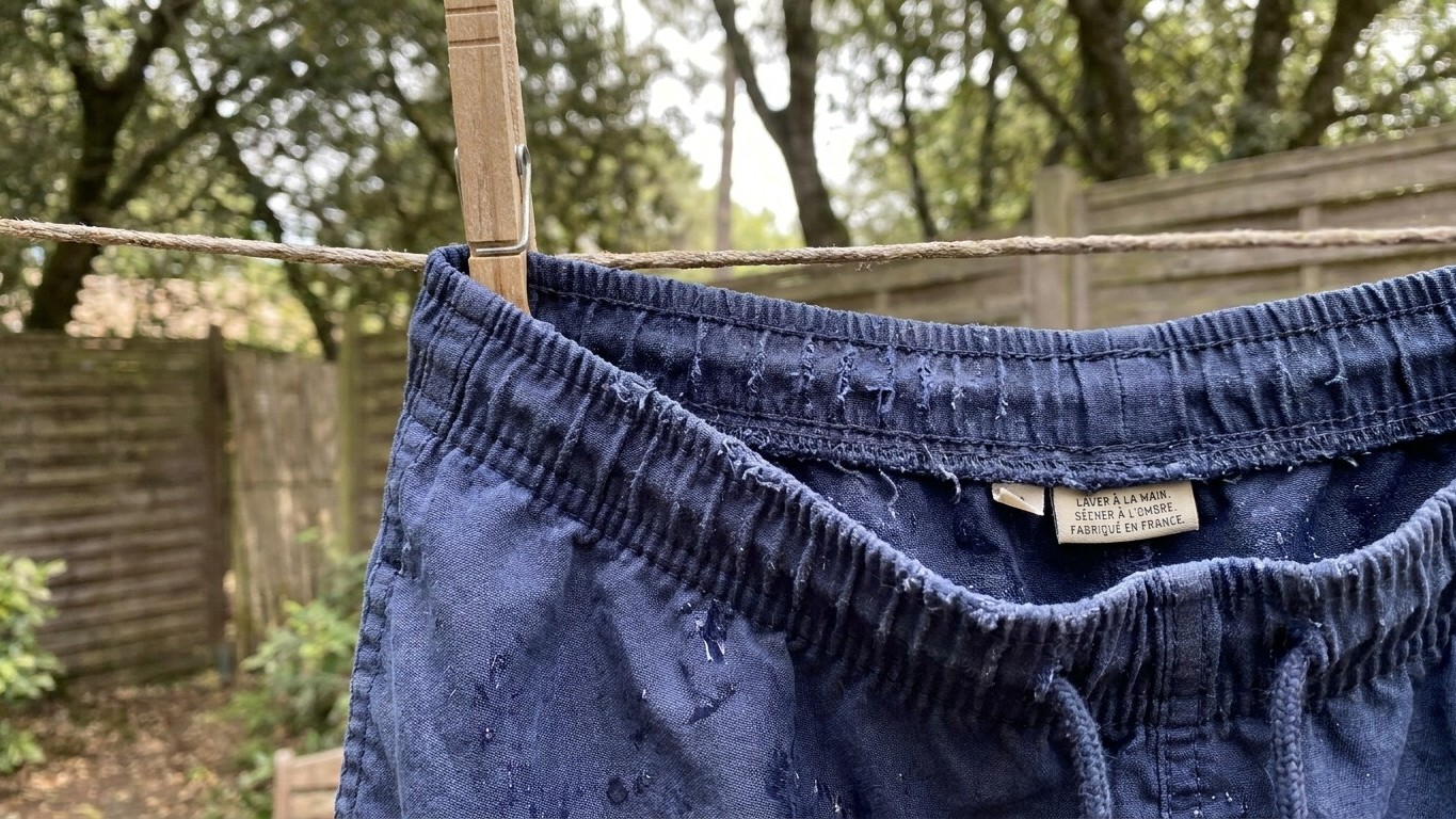 J'ai rincé mon short de bain seulement le soir en rentrant de la piscine tout l'été juste parce que j'étais pressé : à la ...