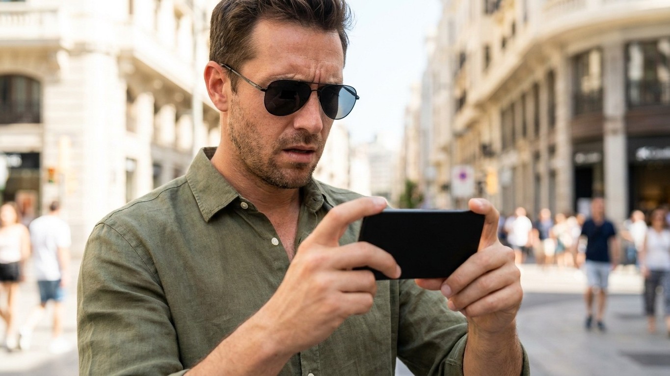 J'ai tourné mon téléphone en paysage avec mes lunettes de soleil sur le nez juste pour lire un message : l'écran est deven...