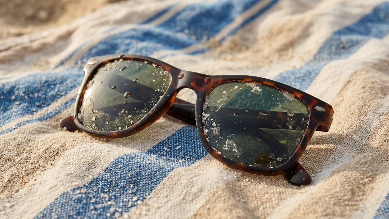 Je frottais mes verres pleins de sel séché avec ma serviette de plage sans y penser : un opticien m'a montré ce que ces cr...