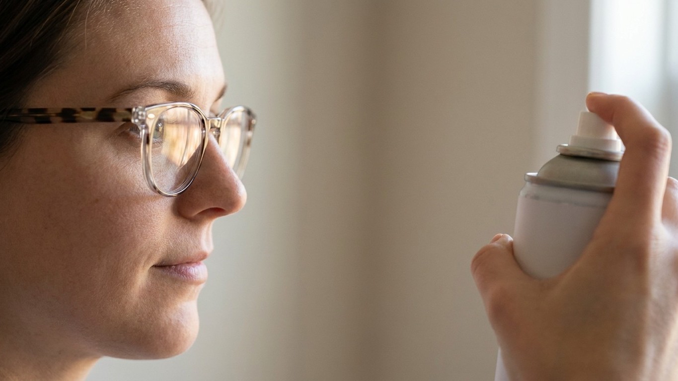 Mon opticien ne vaporise jamais sa laque avec ses lunettes sur le nez : ce qu'il fait à la place préserve le traitement an...