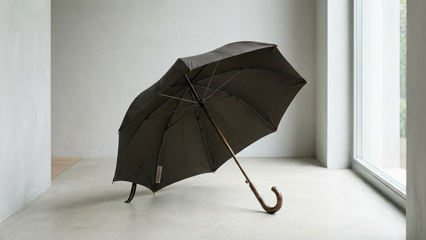 Mon père fait toujours sécher son parapluie ouvert et retourné dans l'entrée et ce n'est pas pour protéger le carrelage
