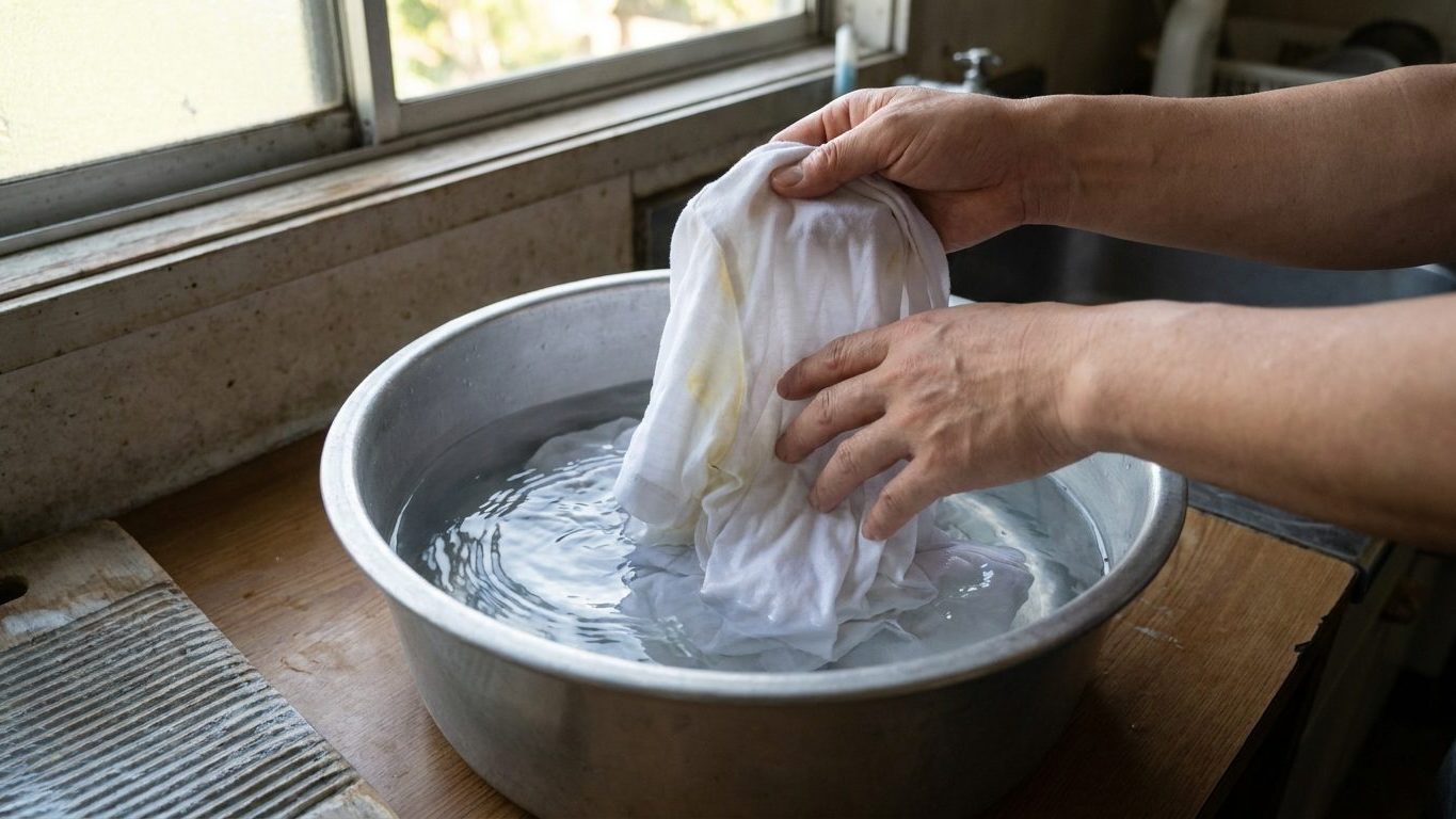 J'ai frotté mes auréoles jaunes au savon avant chaque lavage toute ma vie jusqu'à ce qu'un blanchisseur me montre ce qu'il...