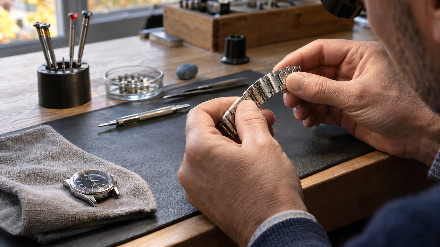 Je croyais que le bracelet métal de ma montre avait pris du jeu parce qu'il avait fait son temps : l'horloger l'a juste pl...