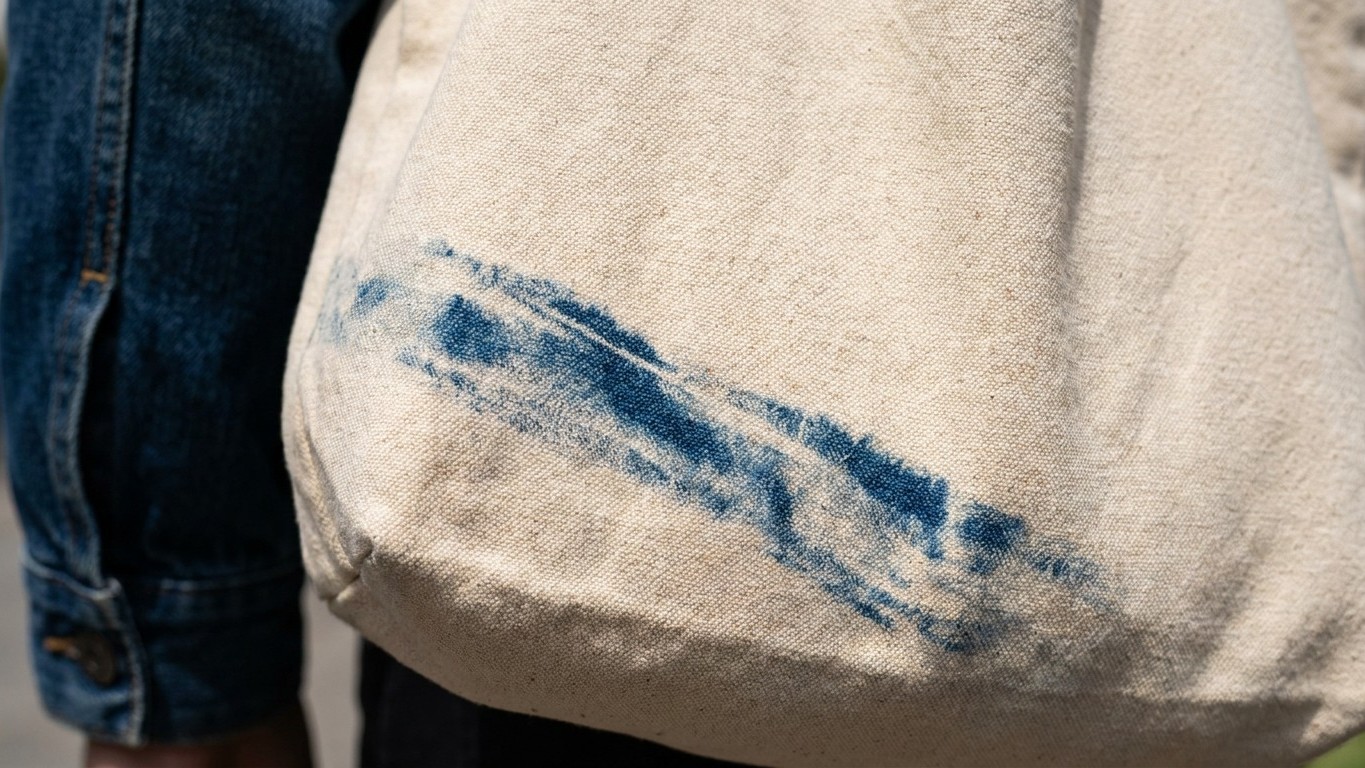 « Je pensais que c'était de la crasse » : pourquoi cette bande bleutée revient toujours au même endroit sur les sacs en to...