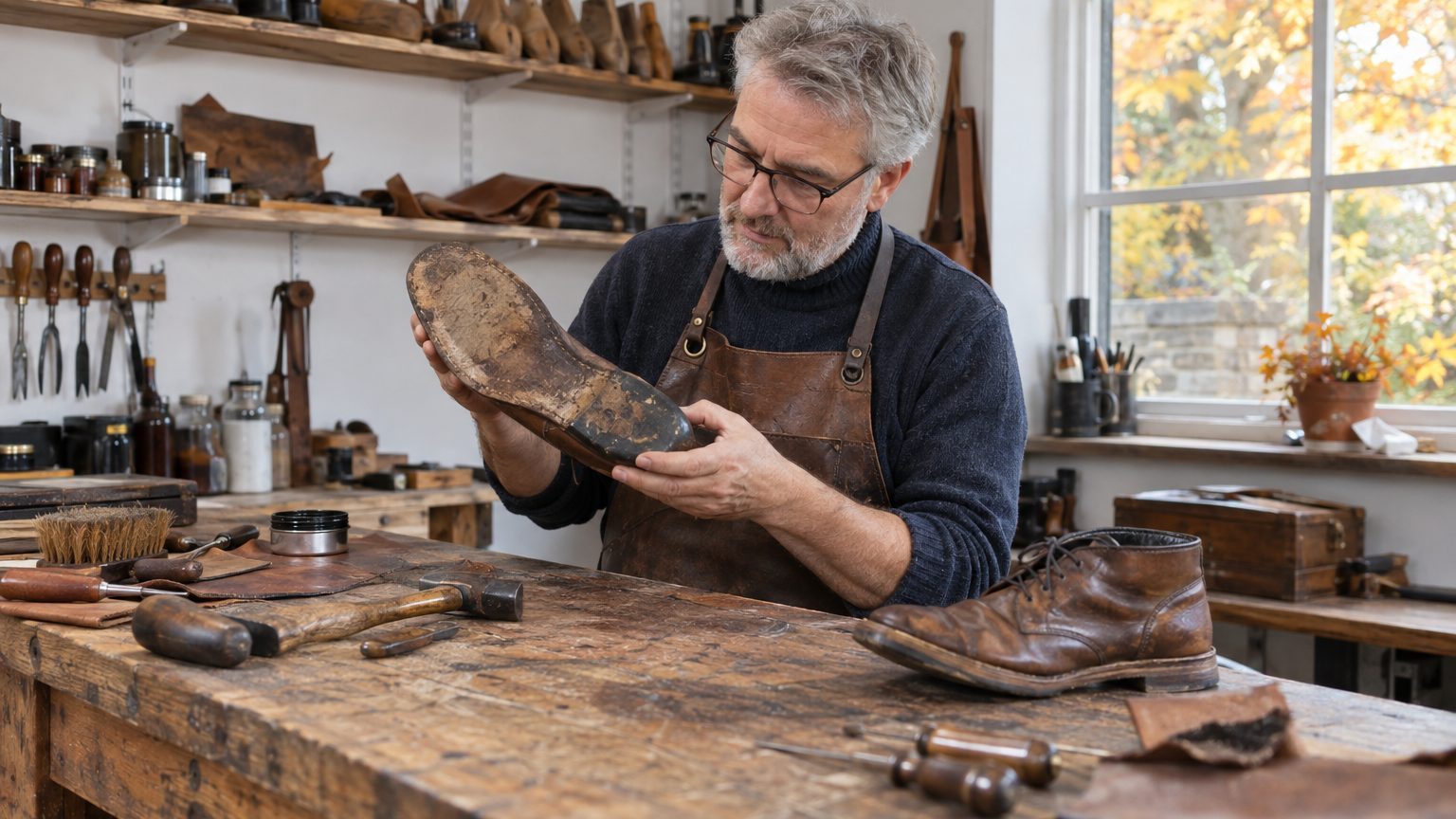 Je sortais mes souliers à semelle cuir sous toutes les averses d'automne parce que le dessus ne craignait rien : le cordon...