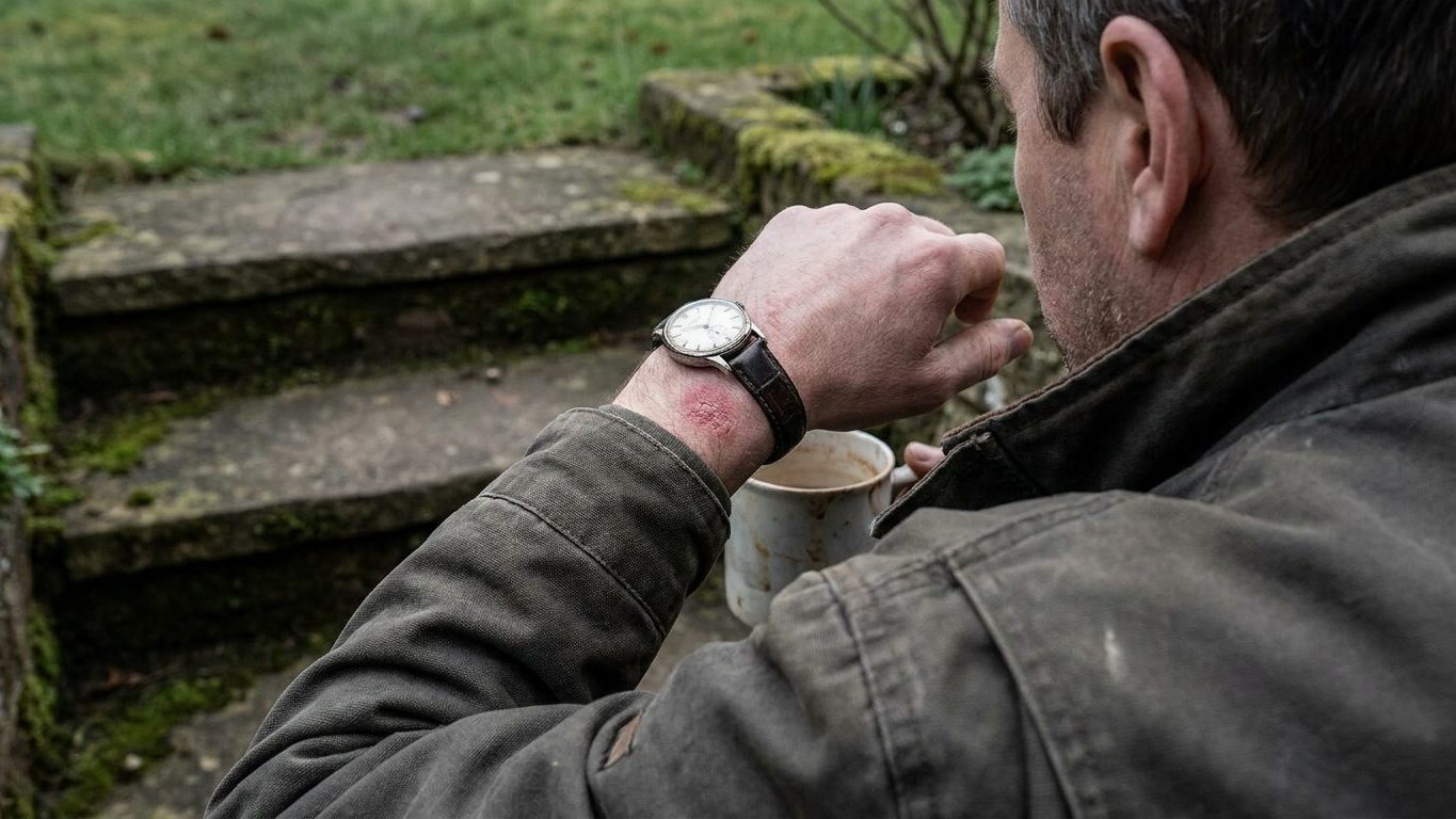 Si cette plaque rouge qui gratte revient toujours au même endroit sous votre montre, ce n'est pas le frottement du bracele...
