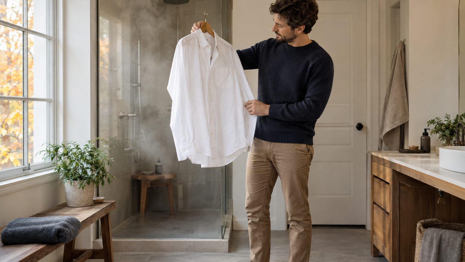 Chemise froissée sans fer à repasser : 5 méthodes qui marchent vraiment, selon le tissu