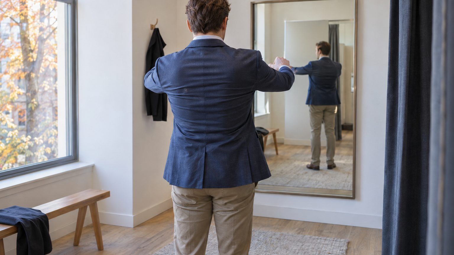 J'ai porté ma veste de costume neuve à trois mariages de suite sans jamais regarder l'arrière : sur la photo de groupe, j'...