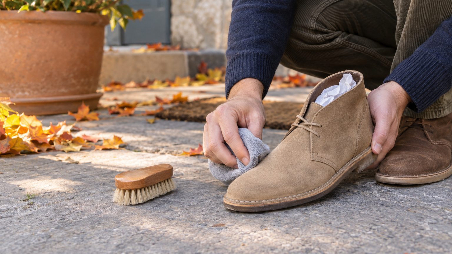 Taches d'eau sur des chaussures en daim : comment enlever les auréoles sans abîmer le cuir